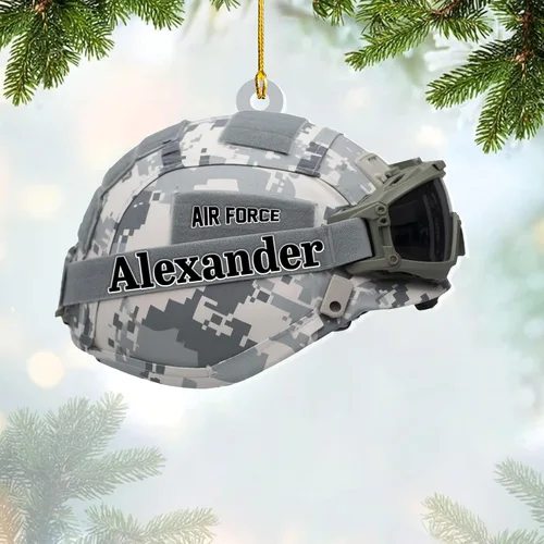 Vista 8 de Adornos de Navidad del ejército estadounidense, adorno de veterano para hombres y mujeres, adornos patrióticos para decoración de árbol de Navidad