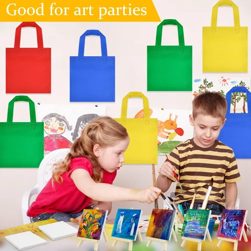 Vista 5 de 8 juegos de pintura de acuarela, suministros para fiestas, mini lienzo de pintura y caballete con mini juegos de pintura de acuarela de 4 x 4, mini