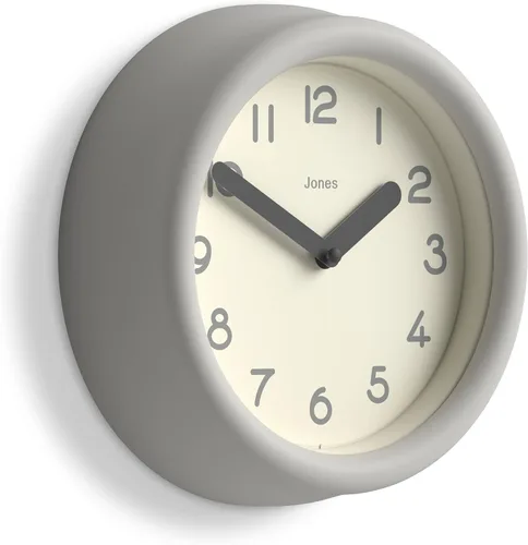 Vista 7 de JONES CLOCKS® Reloj de pared Fuze Reloj redondo pequeño Beige Diseño moderno juguetón con presencia escultórica suave Ideal para cocinas