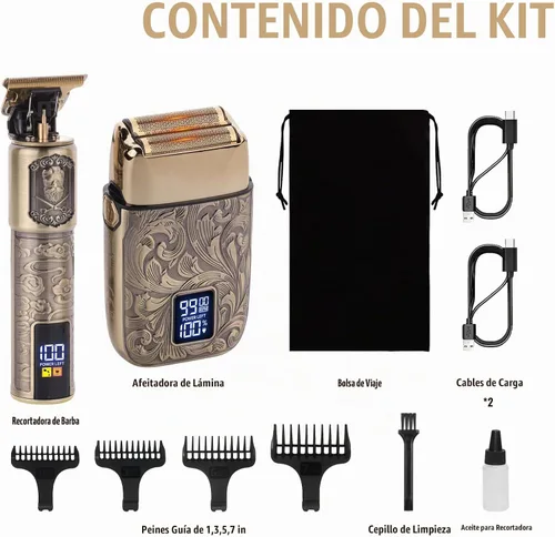 Vista 9 de Ufree Afeitadora de papel y recortadora de pelo de barba, maquinilla de Bronce