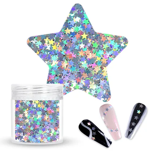 Vista 9 de Laza Brillantina gruesa de 0.07 oz para el día de San Patricio, confeti de clavo, dijes holográficos de uñas, calcomanías de lentejuelas brillantes