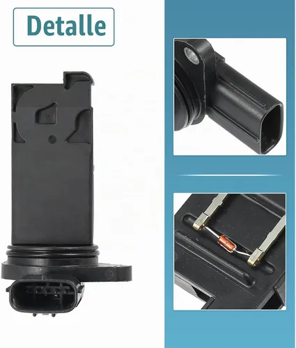 Vista 4 de X AUTOHAUX Sensor de flujo de aire masivo para Mazda CX-9 CX-5 CX-3 3 6 MX-5 Miata 1525A031 PE01-13-215 E5T62271 Plástico Negro 5 Pines MAF Sensor