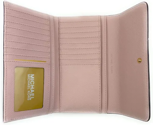 Vista 5 de Michael Kors Billetera grande de viaje Jet Set para mujer (Powder Blush), Powder Blush, Billetera triple