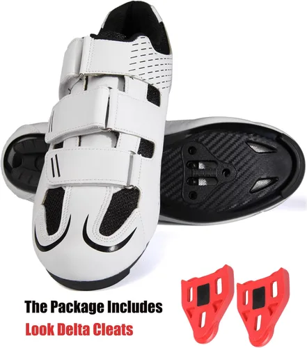 Vista 3 de ULTIANT Zapatos de ciclismo para hombre y mujer, compatibles con Peloton, zapatos de ciclismo de carretera preinstalados, aspecto Delta Cleats