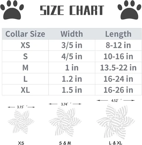 Vista 4 de Lionet Paws Collar de perro con flor, suave y cómodo, collar ajustable para cachorros y gatos niñas, cuello de 8 a 12 pulgadas
