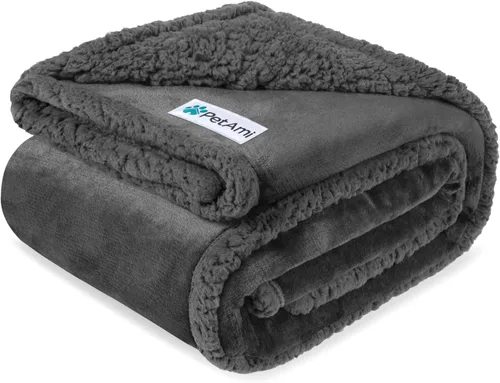 Vista 15 de PetAmi - Manta impermeable para perros medianos, cachorros, gatos pequeños Manta de forro polar suave para mascotas para sofá Cubierta gruesa