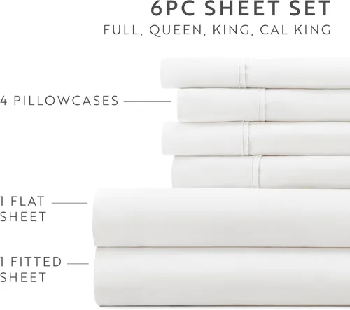 Vista 45 de ienjoy Home Linen Market - Juego de sábanas de 6 piezas, color rubor, tamaño King Blush