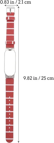 Vista 2 de UKCOCO Compatible con Mi Band 5Mi Band 6 Band Correa de muñeca de repuesto de cuero para hombres y mujeres