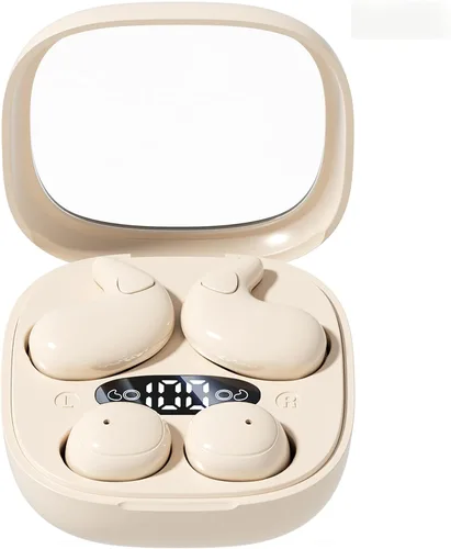 Vista 4 de Auriculares planos para dormir de lado, mini auriculares invisibles para canales auditivos pequeños, Bluetooth 5.4, batería 66H, bloqueo de ruido