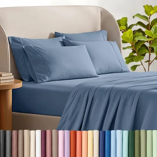 Vista 27 de Bare Home Hotel Luxury - Juego de sábanas Queen extra suave, 6 piezas, bolsillos profundos, ajuste fácil, refrescantes y transpirables, resistentes
