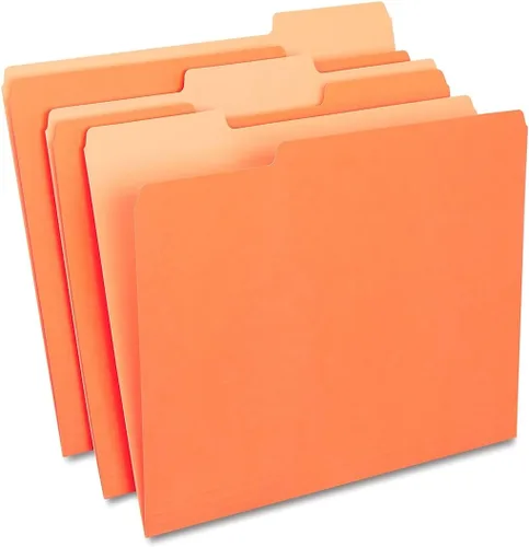 Vista 9 de Staples Carpetas de archivos de colores, tamaño carta, diseño de pestaña superior de 3 pestañas, papel duradero de 10.5 puntos, paquete de 100