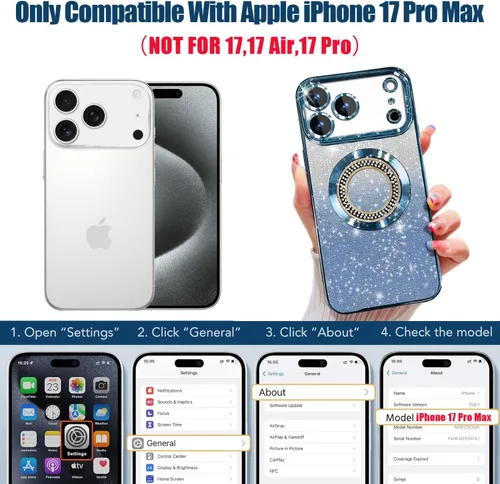 Vista 431 de Misscase Funda magnética con purpurina para iPhone 11 compatible con MagSafe, protección completa, delgada, a prueba de golpes, antiarañazos