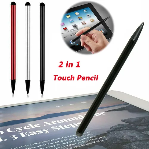 Vista 4 de Lápiz capacitivo y resistivo (3 unidades) universal de alta sensibilidad y precisión con punta de disco capacitiva para pantalla táctil, lápiz