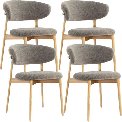 Vista 19 de YVYKFZD Juego de sillas de comedor, sillas de cocina de madera maciza, silla de comedor tapizada con respaldo curvo, silla de sala de estar sin Gris