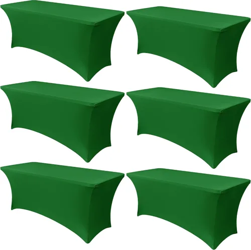 Vista 20 de Obstal Paquete de 6 Fundas de Mesa Elásticas de Spandex para Mesas de 6 Pies - Mantel Rectangular Universal Ajustado de 6 Pies Protector para Bodas