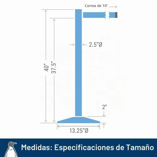 Vista 7 de Barrera retráctil para cinturón de grado comercial, 2 unidades Poste negro con cinturón negro (P)