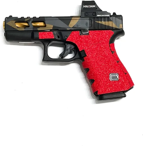 Vista 2 de Handleitgrips Cinta de agarre para pistola de papel de lija roja para Glock 19 Gen 5