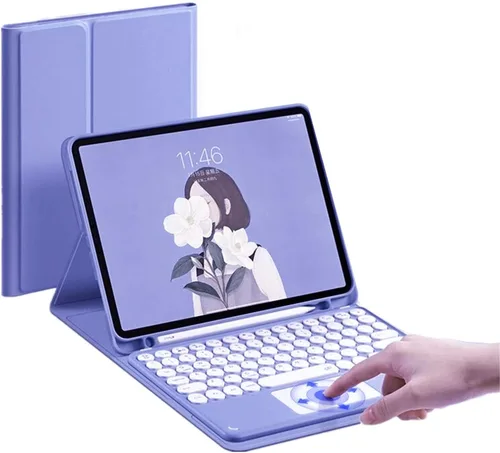 Vista 19 de Funda con teclado para iPad Air2 - Touchpad, magnético, Bluetooth desmontable, funda inteligente delgada para iPad 5ª/6ª generación de 9.7 pulgadas