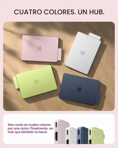 Vista 8 de Satechi Concentrador a presión USB-C 6 en 2, HDMI 4K/60Hz, para MacBook Neo, Blush