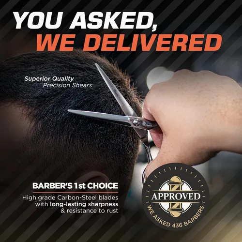 Vista 8 de Tijeras Profesionales para Cabello de 5 Pulgadas con Cuchillas Extremadamente Afiladas, Tijeras de Corte de Cabello de Acero 440C, Duraderas