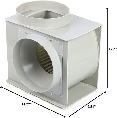 Vista 10 de Kaibrite Extractor centrífugo de 10 pulgadas, ventilador centrífugo de grado comercial 1354CFM, ventilador de ventilación, ventilador de laboratorio