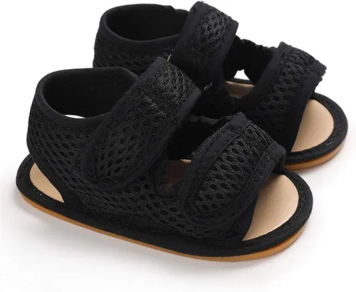 Vista 5 de Timatego Sandalias antideslizantes para bebés y niñas, suela suave, zapatos atléticos al aire libre, zapatos de verano para cuna, de 3 a 18 meses