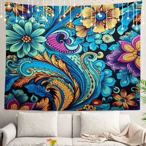 Vista 17 de Shrahala Circles Tapestry, Abstract Art With Various Circles Wall Hanging Hd Print Polyester Backdrop For Dorm Room Bedroom 30 X 40 In