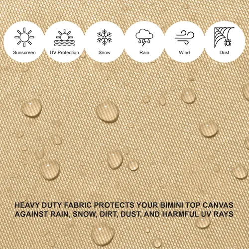 Vista 4 de Savvycraft - Funda de almacenamiento de toldo Bimini, de 54 a 60 pulgadas de ancho, color beige, impermeable, con protección UV, reemplazo de toldo