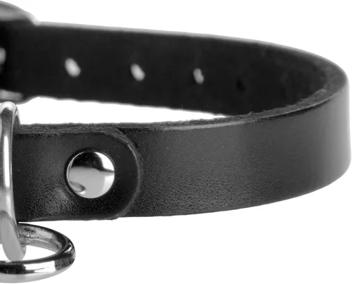 Vista 7 de Gargantilla de cuero unisex con junta tórica - ML