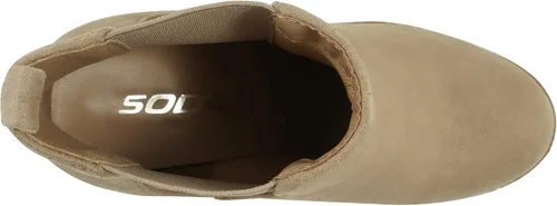 Vista 5 de Soda Glove - Botines con suela con ranuras, elástico lateral y tacón grueso