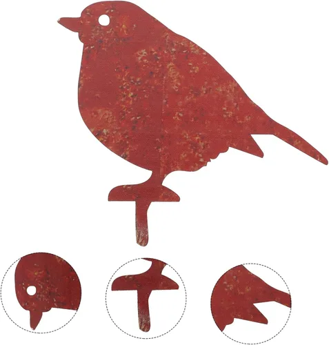 Vista 7 de Yardwe Tarjeta de pájaro de hojalata decorativa hoja de hierro el pájaro