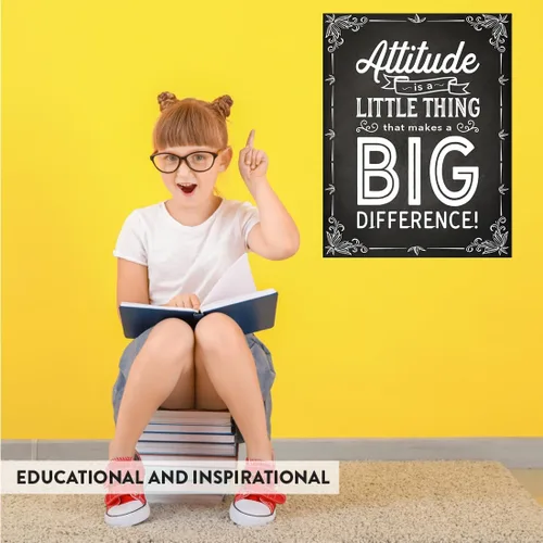 Vista 5 de Andaz Press Póster decorativo para pared de profesor de aula escolar, 8.5 x 11 pulgadas, Attitude is a Little Thing That Makes a Big Difference, 1