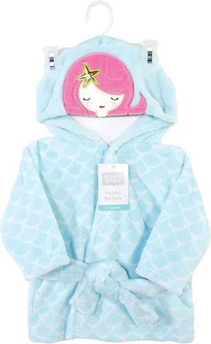 Vista 2 de Hudson Baby - Bata de baño para bebé, afelpada, unisex, con cara de animal, diseño de sirena, de 0 a 9meses