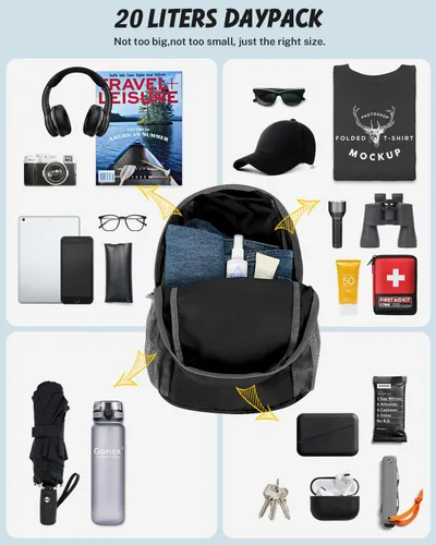 Vista 6 de Gonex Mochila Ultraligera Plegable de 20L, Práctica, Plegable para Camping, Viajes al Aire Libre, Ciclismo, Mochila Escolar