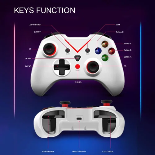 Vista 5 de Control inalámbrico para Xbox One, doble vibración incorporada de 2.4 HZ Gamepad compatible con Xbox OneOne SOne XSeries SSeries XPS3Windows 10