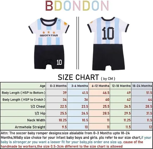 Vista 6 de Camisetas deportivas para bebé, traje de fútbol para niño y niña, camiseta de fútbol para recién nacidos, ropa de mameluco de fútbol