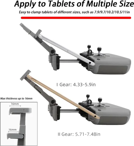 Vista 3 de Soporte para tablet RC-N1 con control remoto de 7.9 a 11 pulgadas para DJI Mini 3 Pro Mavic 3 Air 2S Mavic Air 2 Mini 2 Drone Accessories Bracket