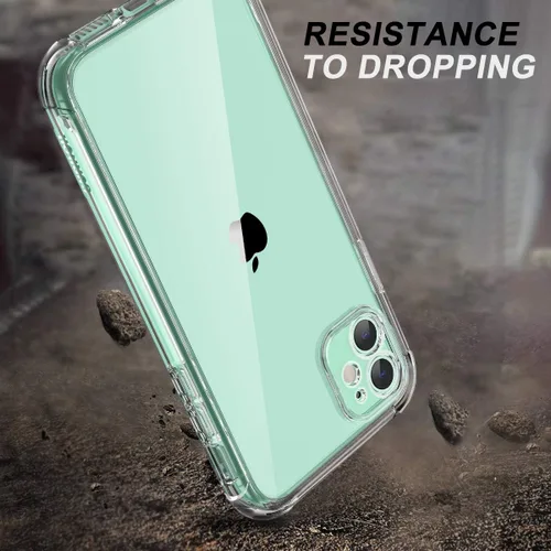 Vista 3 de SURITCH Funda transparente para iPhone 11 (solo 6.1 pulgadas), [protector de pantalla integrado] Funda protectora de cuerpo completo a prueba