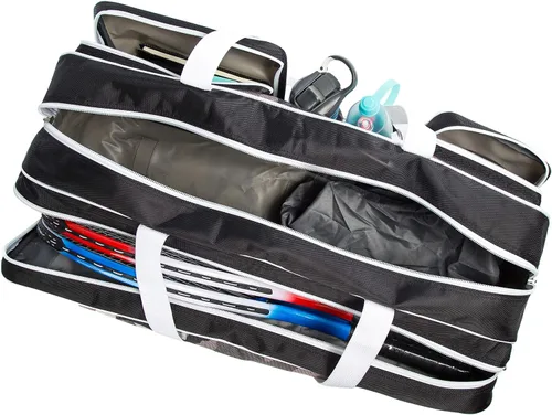 Vista 7 de K-Cliffs Bolsa de raqueta de tenis Nylon balístico de lujo Compartimento para zapatos