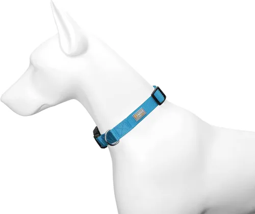Vista 3 de Collar de perro básico azul claro con collar de nailon transpirable de liberación rápida para cachorros, perros pequeños, medianos y grandes