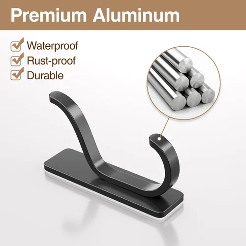 Vista 4 de pickpiff Ganchos adhesivos de pared para colgar en la puerta, gancho de metal para colgar toallas, bolso, bata, mochila, chaqueta, ropa, para baño