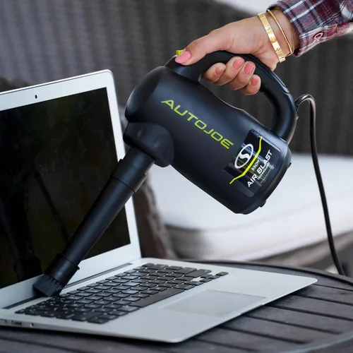Vista 2 de Auto Joe ATJ-ABD1 Secadora de agua de chorro de aire de 500 W, con cable de CA de 10 pies, bolsa de almacenamiento y 9 accesorios de boquilla