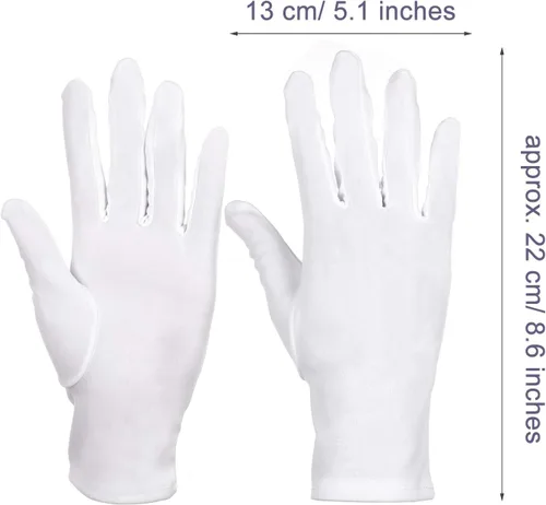 Vista 2 de Sumind 4 pares de guantes uniformes para adultos de spandex guantes de vestir guantes para policía formales esmoquin guardia desfile de disfraz
