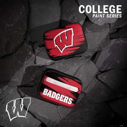 Vista 2 de AFFINITY BANDS Wisconsin Badgers HDX - Funda compatible con Apple AirPods Pro (rayas de pintura)