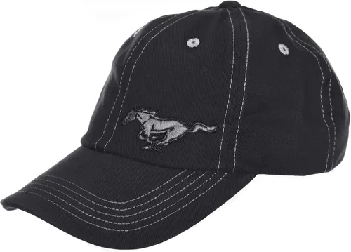 Vista 3 de Gorra de tela ajustable para hombre Ford Mustang con diseño de bandera a cuadros