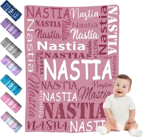 Vista 13 de Mantas de bebé personalizadas para niño y niña, manta de bebé personalizada con nombre para niños y adultos, mantas suaves personalizadas