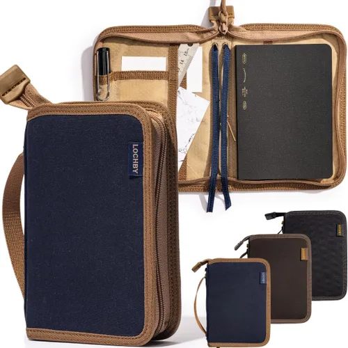 Vista 39 de LOCHBY® Carpeta Field A5 Cubierta de carpeta de 6 anillas Lona encerada resistente al agua Diseño plano Sistema A5 apto para recargar