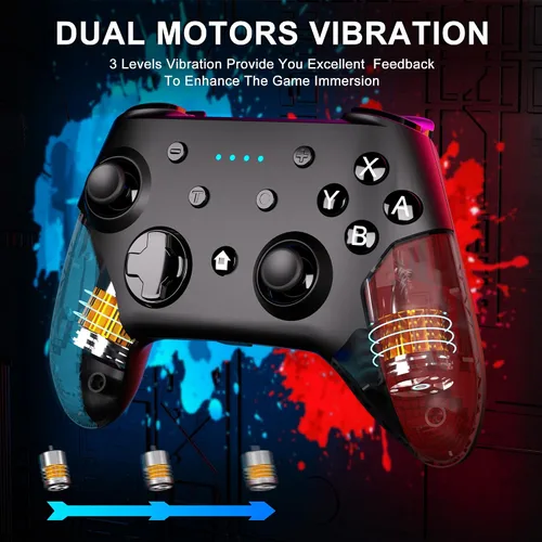 Vista 3 de Feirsh Switch Controller for Nintendo Switch, Wireless Switch Controller for Nintendo SwitchLiteOLED Controller with Dual Vibration, Gyro Axis