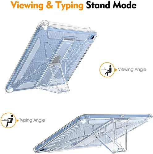 Vista 6 de Clear Stand Case for iPad Air 3 (Air 3rd Generation) 10.5 inch 2019 & iPad Pro 10.5 inch 2017 with Pencil Holder/Kickstand Soft TPU Back Silicone