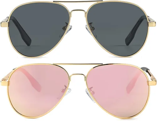 Vista 17 de Gafas de sol polarizadas de aviador pequeñas para niñas y niños de 4 a 16 años